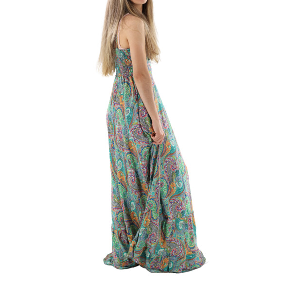 La Fiorentina Flowy Long V-Neckline "Elena" Maxi Dress - Picture 3 of 4